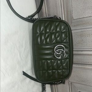Gucci Quilted Leather Crossbody Bag - Green